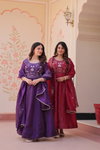 Ka 1230 Gold Crush With Beads Embroidery Work Gown With Dupatta Suppliers In India